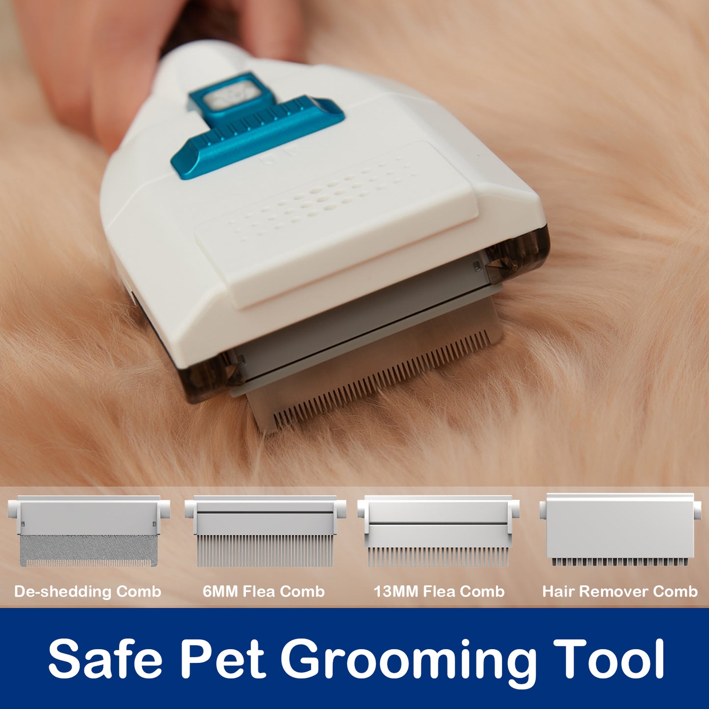 Kanpets Pet Grooming and Shedding Vacuum Attachment Kit for Small & Large Dogs Cats Pets with Thick & Heavy Coats and Furniture, Attachments 710D All-in-1 Pet Grooming Vacuum Kit